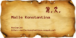 Malle Konstantina névjegykártya